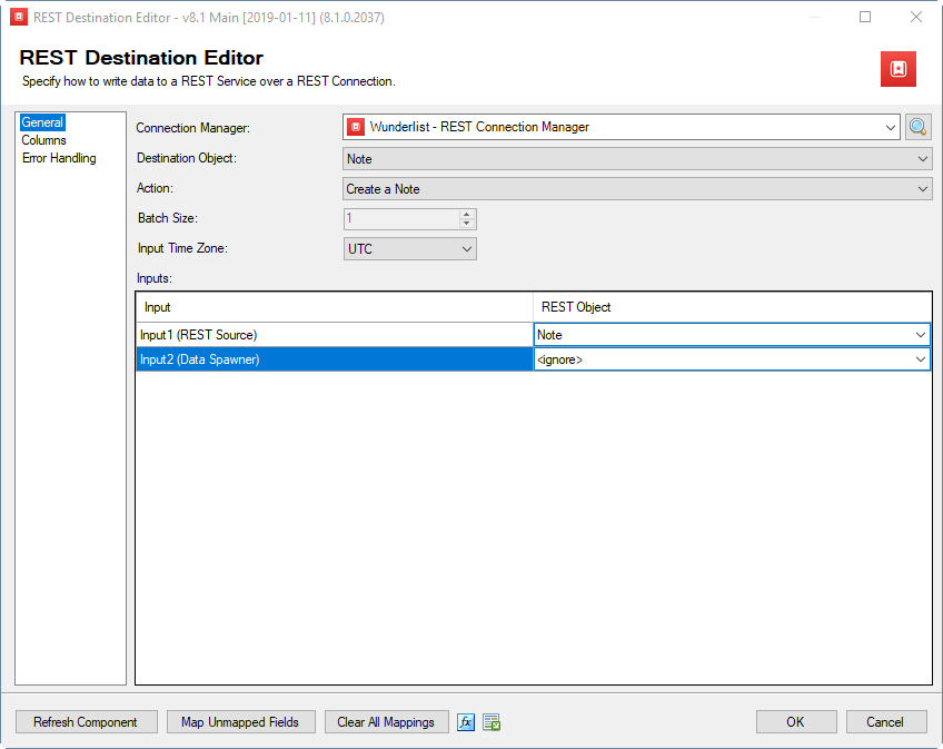 SSIS REST Wunderlist Destination